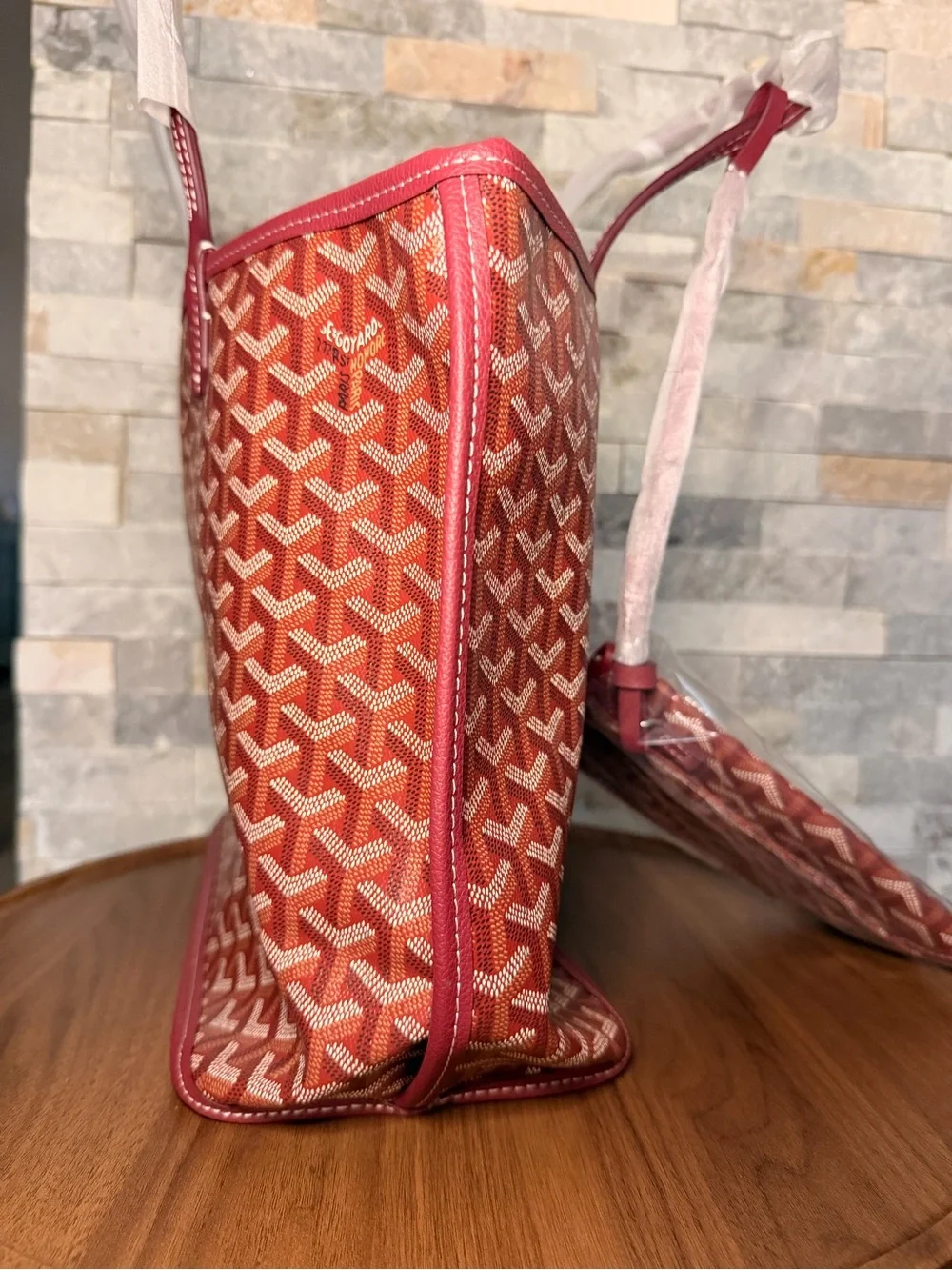 Burgundy Tote Bag + Matching Pouch